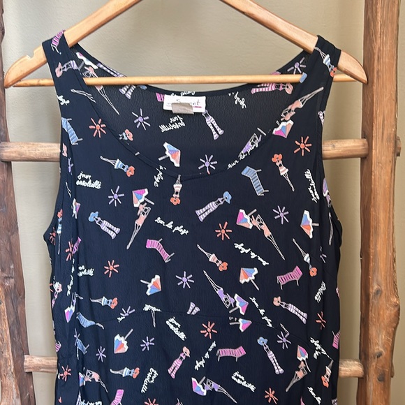 Sareet Floral Long Summer Dress Size Large Made In The USA - Picture 2 of 11